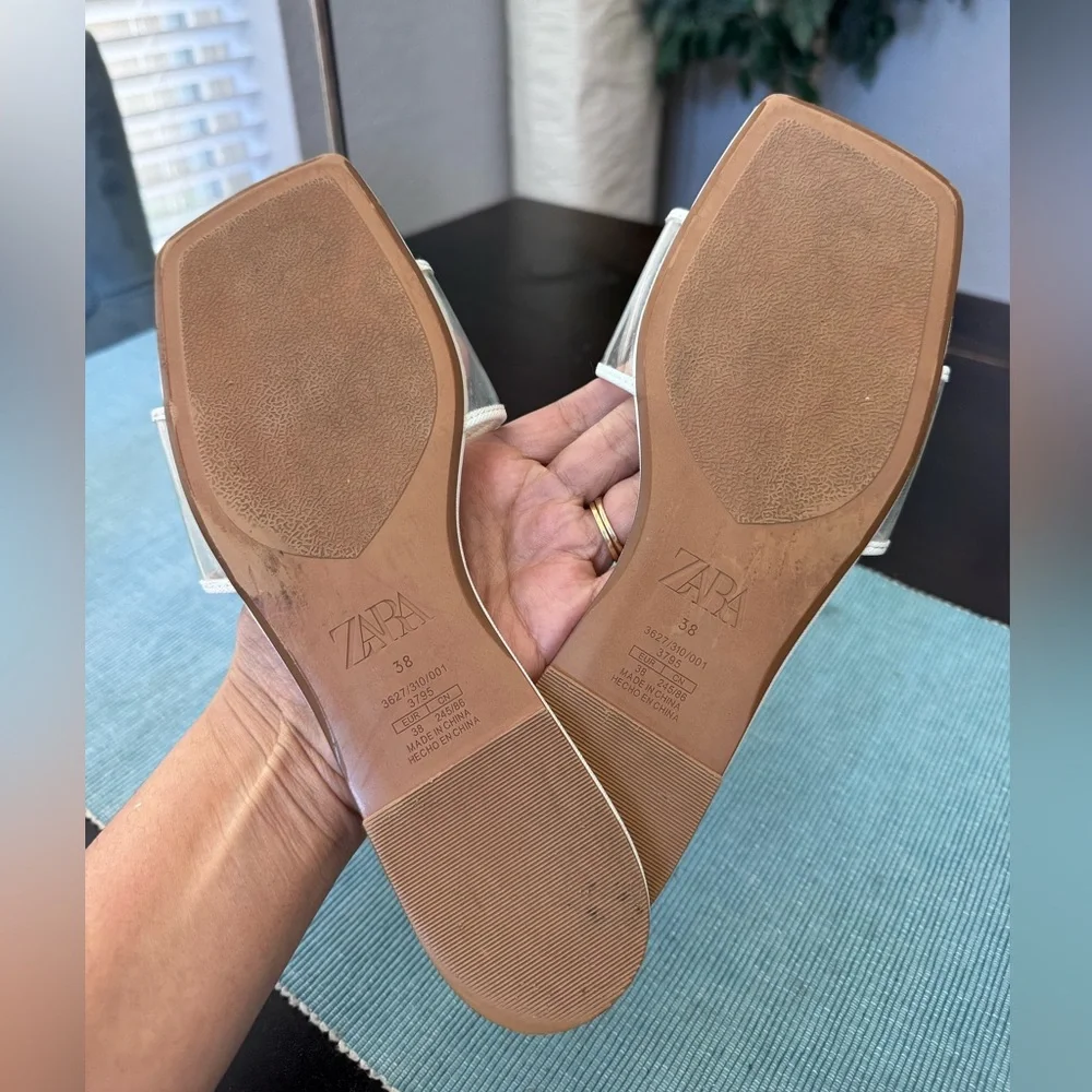Zara Vinyl Slide Sandals Size 38 - Picture 7 of 7